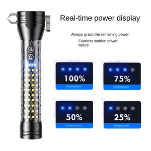 Lampe torche YesFire, lumière puissante, rechargeable, <span class=keywords><strong>camping</strong></span> en plein air, voiture, multifonction, marteau tactique de sauvetage, <span class=keywords><strong>coupe</strong></span>-corde, portable - Product Image 5