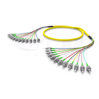 Kabel Patch Fiber Optik 12 Core LC SC FC ST UPC OS2 1310 1550nm PVC LSZH Low Loss untuk FTTH Data Center
