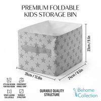 Panier de rangement pliable en tissu naturel pour jouets de bébé, bac de rangement en tissu pour enfants, idéal pour l'organisation de la chambre d'enfant et de la salle de jeux