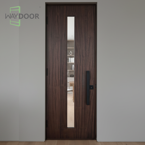 Portes intérieures en bois massif de style rustique avec panneau en verre pour fermes, portes <span class=keywords><strong>d</strong></span>'entrée en bois de chêne et <span class=keywords><strong>d</strong></span>'acajou finis - Product Image 2