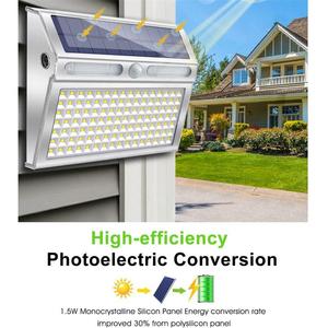 112 <b>LED</b> Solar Stainless Steel <b>Motion</b> <b>Sensor</b> Security <b>Lights</b> IP65 Waterproof for Garden Outdoor Use - Product Image 4