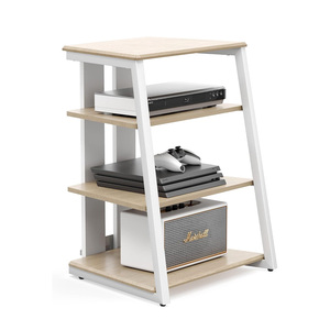 Solid Structure HiFi <strong>Cabinet</strong> 4 Shelves 50 kg Maximum Load Capacity Turntable Audio Video Furniture Wood Steel <strong>CD</strong> Player Kitchen - Product Image 1