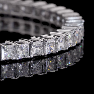 สร้อยข้อมือเทนนิสตัดเพชร14K สีขาวทองสำหรับปลูกในห้องปฏิบัติการ - Product Image 2