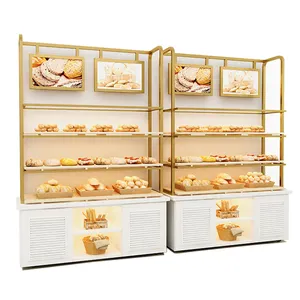 Venda quente supermercado bolo padaria loja de pão rack de exibição padaria vitrine de parede armário de exibição de pão