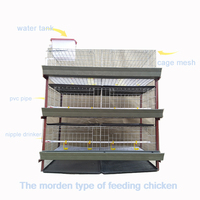 Système de cages à poulets de chair galvanisées de type H à 3 niveaux de haute qualité, état neuf, pour l'élevage de volailles, cailles et oiseaux