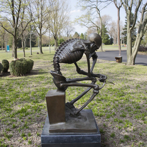 Kích thước cuộc sống bằng đồng ngồi suy nghĩ người đàn ông tượng - Product Image 2