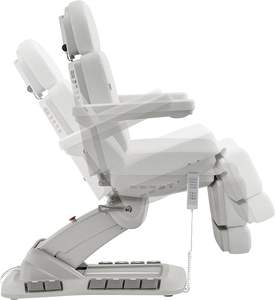 Desain baru putih kontrol kaki Salon pijat meja tidur 3 motor listrik Relcining putar Salon bulu mata tempat tidur kosmetik dengan lampu - Product Image 5