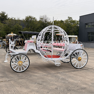 Accesorios de Boda de Lujo, Carruaje de Cenicienta de Metal Blanco, Carruaje Real de Princesa Cenicienta, Carruaje de Calabaza - Product Image 3