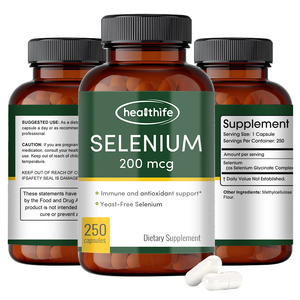 Capsules <span class=keywords><strong>de</strong></span> sélénium glycinate complexe Healthife, grande capacité, 250 capsules, fabricant <span class=keywords><strong>de</strong></span> compléments alimentaires en marque privée OEM, approvisionnement en vrac - Product Image 3