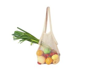 Reusable Cotton Mesh <b>Bags</b> Vegetable Fruit Packaging Market <b>Large</b> Capacity Net <b>Canvas</b> Grocery Tote <b>Bag</b> for Shopping - Product Image 1