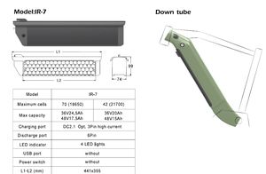Batterie intégrée 48V 10.4Ah Lowe City BSC MONSTER LOWE Ecobike X 500 Batteries 48V 17.5Ah pour LX MX 500 <span class=keywords><strong>RX</strong></span> 500 LX 500 19 pouces 21 pouces - Product Image 3