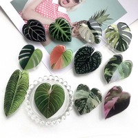 Prise de téléphone en acrylique populaire réglable, support pour téléphone portable pliable, à éjet, Design feuille de plante, personnalisée
