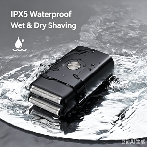 <span class=keywords><strong>Afeitadora</strong></span> Eléctrica Recargable Tipo-C con Doble Cuchilla Premium, Resistente al Agua IPX7, para Hombres, para Uso en Casa y Viajes - Product Image 3
