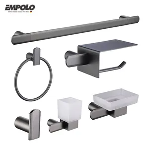 Juego de accesorios de latón para el baño, Set de 6 piezas de alta calidad para decoración del hogar, color negro, fabricante chino Kaiping