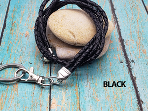 Lanière tressée en polyester tendance avec crochet et fermoir magnétique, porte-badge résistant à l'eau, porte-clés en acier - Product Image 6