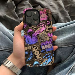 Funda Protectora para Teléfono Estilo Cómic Negra para iPhone 16 15 14 13 12 11 X XS XR XS MAX 7 8 Plus 16E, Funda Trasera de Doble Capa de Lujo - Product Image 5