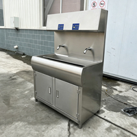 Évier de lavage des mains intelligent à double poste ZONOOR en acier inoxydable avec robinet à capteur