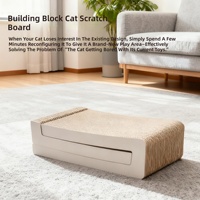 Vente en gros de griffoirs pour chats en carton ondulé modulaire, blocs de construction empilables, finition blanche, OEM
