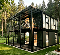 Casa Contenedor Plegable de 2 Pisos, Expandible, Fácil de Almacenar y Transportar, Edificio Modular Prefabricado Plegable, Casa de Dos Pisos