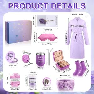 UIONEN Panier-cadeau de luxe tendance pour la fête des mères, la petite amie, la femme, la Saint-Valentin, 13 pièces, avec miroirs, peignoir et coffret à bijoux - Product Image 3