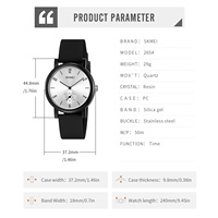 Reloj de Cuarzo SKMEI 2654 con Logotipo Personalizado Simple, Caja de Plástico Transparente, Movimiento de Cuarzo Resistente al Agua, Reloj de Lujo para Hombre