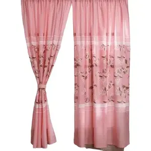 Rideau de douche Antonieta, design floral rose, tissu imprimé numériquement, décoration de salle de bain - Product Image 1