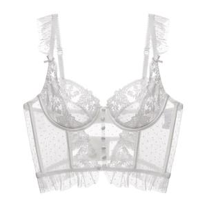 Soutien-gorge corset ultra-fin en <span class=keywords><strong>dentelle</strong></span> française sexy et respirant pour femme, avec armatures, sans doublure, minimiseur, push-up, <span class=keywords><strong>bustier</strong></span> pour poitrine généreuse - Product Image 6