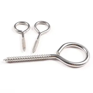 Hook Screws for Wood Wholesale Stainless Steel 304/316 Galvanised Eye Screws Lifting Bolt Sling <strong>Ring</strong> Sheep Hook and Eye Screw - Product Image 3