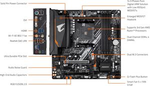 Carte mère <span class=keywords><strong>GIGABYTE</strong></span> B550M <span class=keywords><strong>AORUS</strong></span> Elite AX (rév. 1.3) AM4 MATX compatible avec les processeurs 5000/4000/3000, DDR4 128 Go, alimentation <span class=keywords><strong>5</strong></span>+3 - Product Image 6