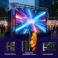 Layar LED Video Wall Raksasa Indoor Outdoor Full Color 500x500mm P2.6 P2.9 P3.91 P4.81 Tahan Air untuk Sewa, Tersedia