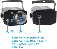 Lampe de projecteur laser RGB 16IN1 effet de divergence laser Dj boule magique lumières en cristal télécommande discothèque KTV lumière de scène