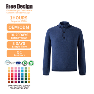 เสื้อสเวตเตอร์ขนแกะเมอริโนสำหรับผู้ชายเสื้อสเวตเตอร์ถักแบบสวมหัวแขนยาวสำหรับฤดูหนาวออกแบบได้ตามต้องการ - Product Image 2