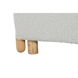 Fauteuil en bois en polyester 81X78X82 blanc boucle - Product Image 1