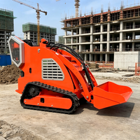 Mini-chargeuse sur chenilles en caoutchouc de petite taille, équipée d'un moteur à essence Runtong fiable, capacité de levage de 200 kg pour les travaux agricoles et de construction