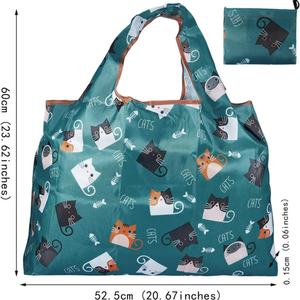 Bolsa de Compras Plegable Reutilizable de Poliéster 190T Ripstop con Logotipo Personalizado, Lavable a Máquina, Bolsa de Supermercado Plegable de RPET - Product Image 2