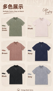 240G Washed Vintage <b>Polo</b> <b>Shirt</b> Men's Short Sleeve Solid Color Cotton Oxford Fabric Regular Fit 6 Colors Available - Product Image 6