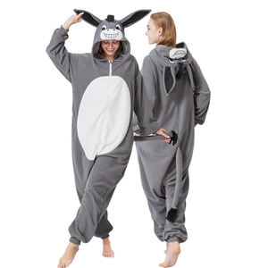 Pijamas de Mono con Capucha Térmica para Adultos, 100% Poliéster, Diseño de Burro, Venta al Por Mayor, Precio de Fábrica, Conjuntos Familiares a Juego para Parejas - Product Image 4