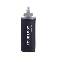 Bouteille d'eau souple verticale personnalisée en TPU de 500 ml, grande capacité, légère et pliable pour la randonnée, le cyclisme et la course à pied