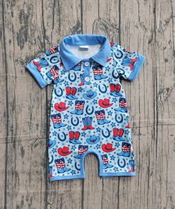 Polo de Bebé RTS Cowboy con Estampado de Bandera de Estados Unidos para el 4 de Julio, 95% Algodón y Spandex, Estampado, Informal, para Recién Nacido - Product Image 3