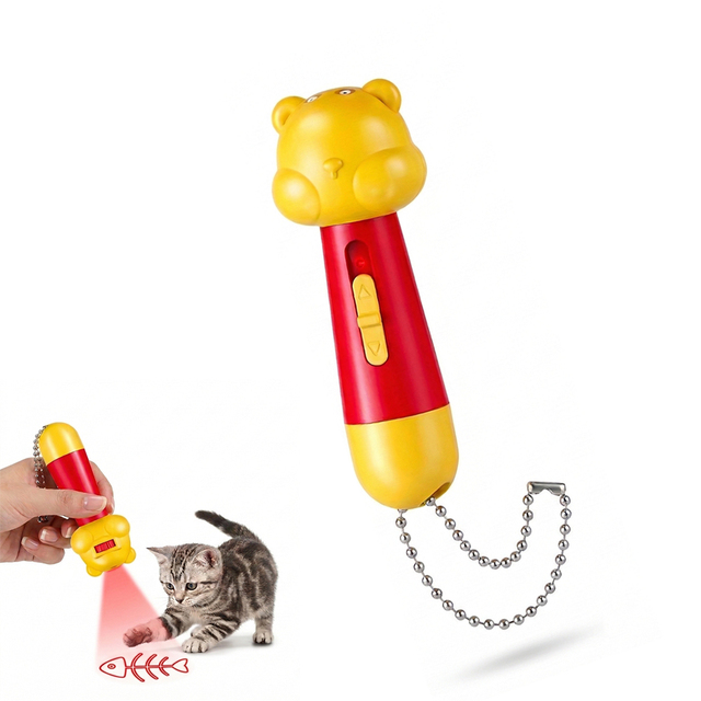 Interactive Rechargeable Laser Pointer Pet Toy LED Projection Light for Cats Dogs-Indoor/Outdoor Play Training Anxiety Relief