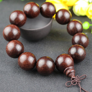 Indian Rosewood Bracelet Round Beads Unisex Religious Ceremony Jewelry Collectible - Product Image 1