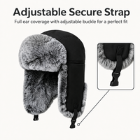 Gorro de Invierno Personalizado Tipo Bomber, Gorro Ushanka con Forro de Piel Sintética, Resistente al Viento, con Orejeras, para Esquí y Deportes al Aire Libre, Proveedor de Gorros