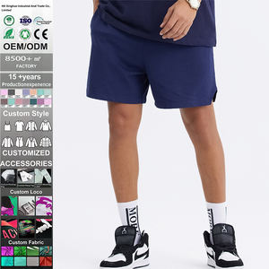 Pantalones Cortos Deportivos de Verano para Hombre, 100% Algodón de Alta Calidad, Logotipo Personalizado, Venta al por Mayor, Ajuste Holgado, Color Liso, con Cordón - Product Image 1