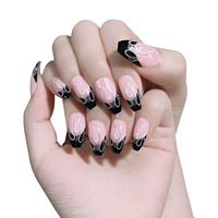 Tendances 2025 : Faux Ongles Brillants à Pression, Design Flamme, Fourniture Directe Usine, Prêts à Porter