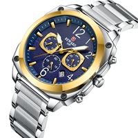 Ödül lüks saatler erkekler Chronograph 43 mm büyük harf ağır katı paslanmaz çelik erkek quartz saat montre