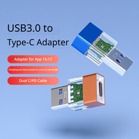 Adaptador OTG USB 3.0 al por Mayor, Transparente con LED, Tipo-C Hembra a USB Macho, Conversor de 5Gbps para Teléfono, Tableta, Laptop, PC