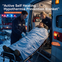 Couverture auto-chauffante active anti-hypothermie, version améliorée de la couverture de survie classique en feuille d'aluminium, pour la randonnée, les expéditions et les premiers secours
