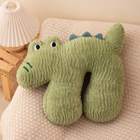 Boneka Hewan Lucu Gaya Baru Kelinci Buaya Monyet Bantal Lempar Bentuk Tidak Beraturan untuk Tidur Siang dengan Lapisan Jala yang Dapat Dicuci, Kemasan Kotak