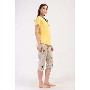 Combinaison de nuit ovale à manches courtes et col rond pour femmes - Product Image 1