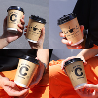 Gobelets à café jetables à double paroi, personnalisables, en papier biodégradable, résistants à l'eau, durables, à double revêtement, pour usage en restaurant